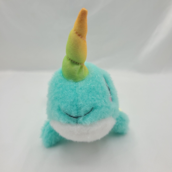 MTY Narwhal Unicorn Rainbow Horn Plush Heart Tail Stuffed Animal Embroidered 9" - Picture 8 of 12